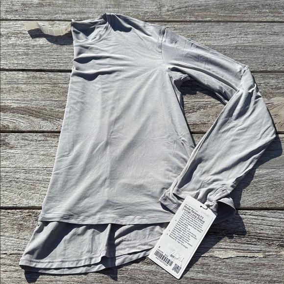 lululemon athletica Tops - Lululemon Modal Relaxed-Fit Lounge Long-Sleeve Shirt size 8 Silver Dust Gray nwt